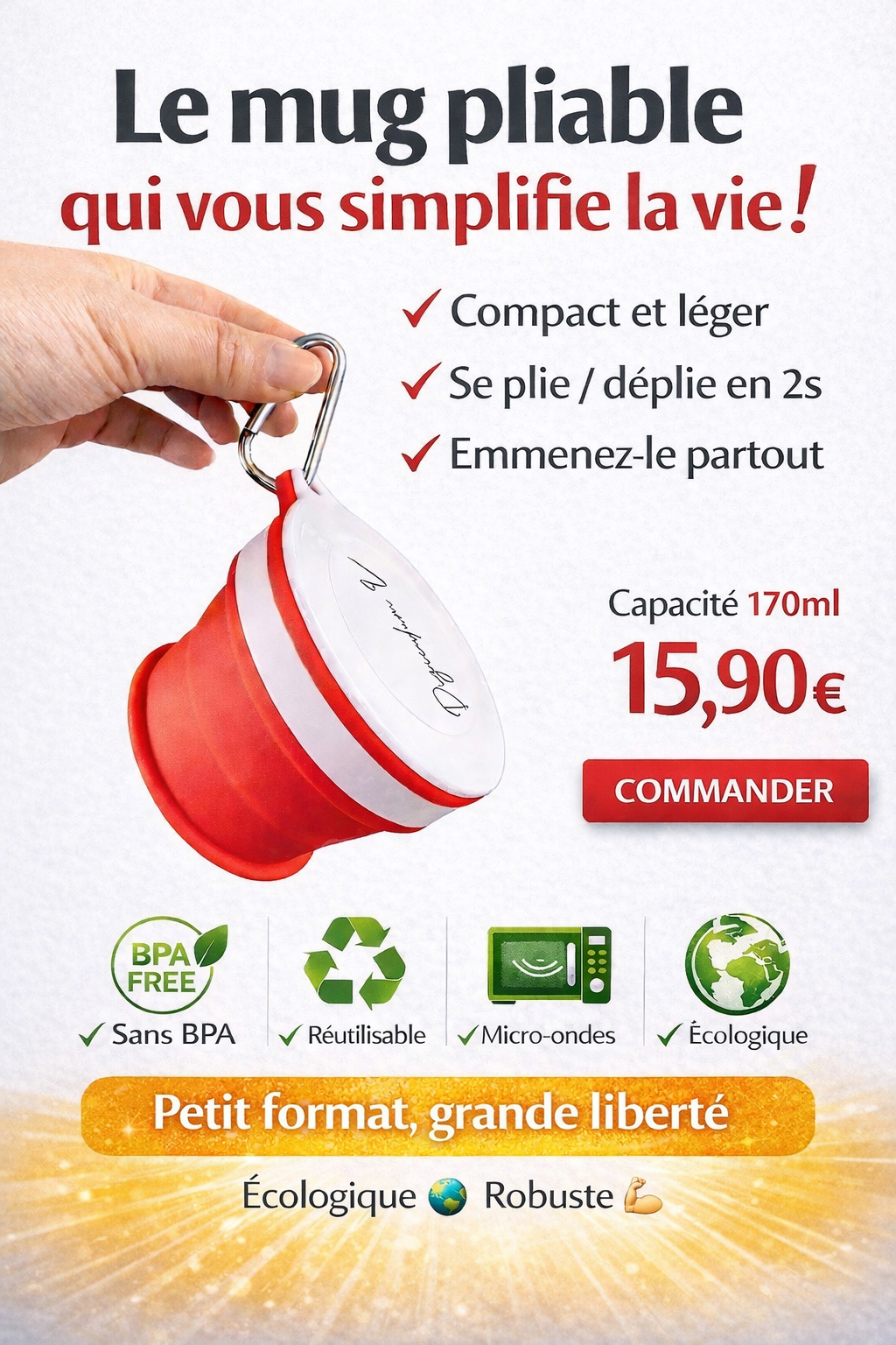 mug pliable silicone rouge digiculum v
